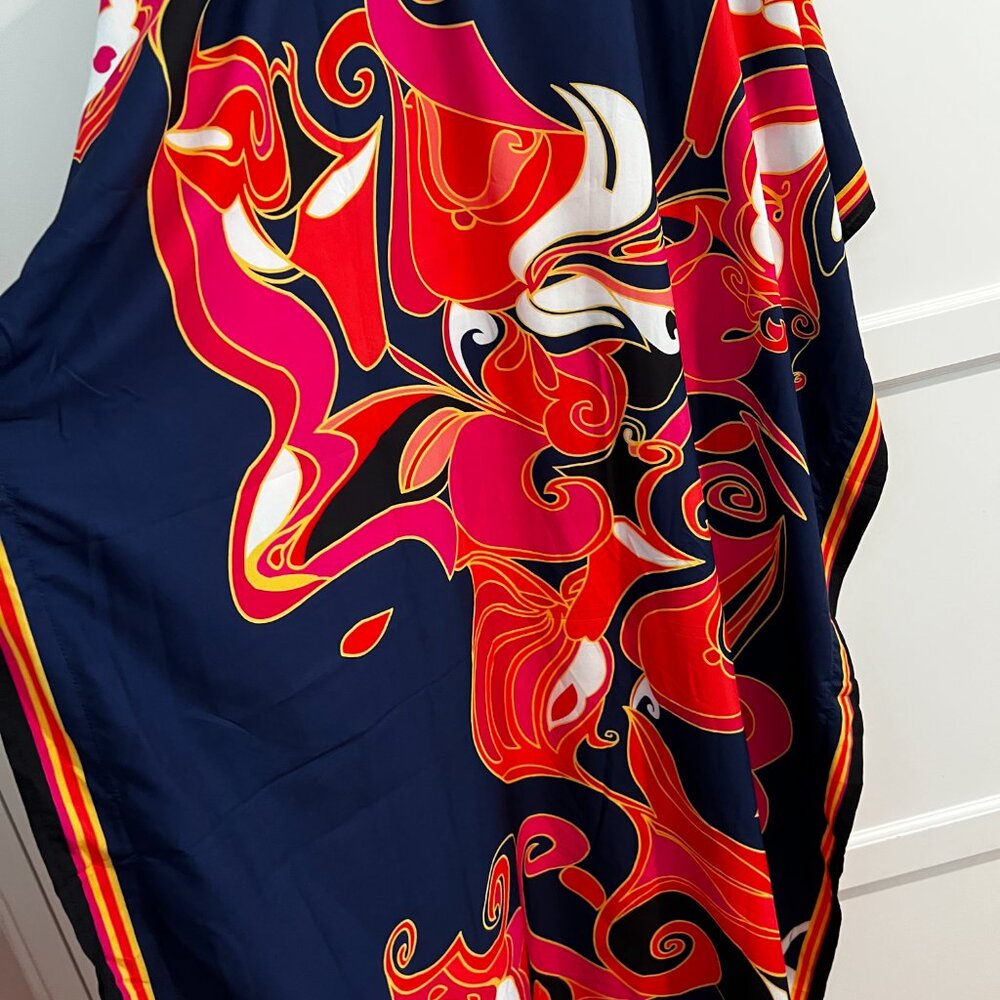 Eddoyee Women Long Print Swimwear Cover Up Sexy V Neck Side Split Beach Caftans - Picture 5 of 5